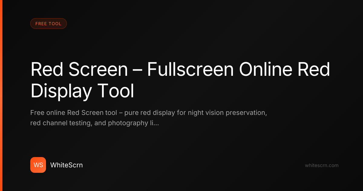 Rated R Red Screen Red Screen - Fullscreen Online Red Display Tool - WhiteScrn